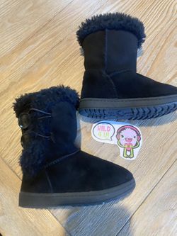 Girls Black Boot 6c Jumping Bean Suede