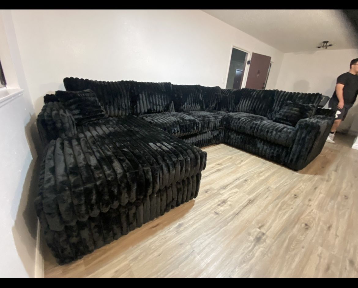 Brand New Comfy Corduroy Plush Sectional Set