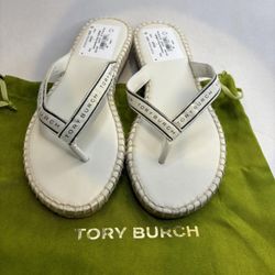 BRAND NEW Tory Burch Ribbon Thong Espadrille Sandals