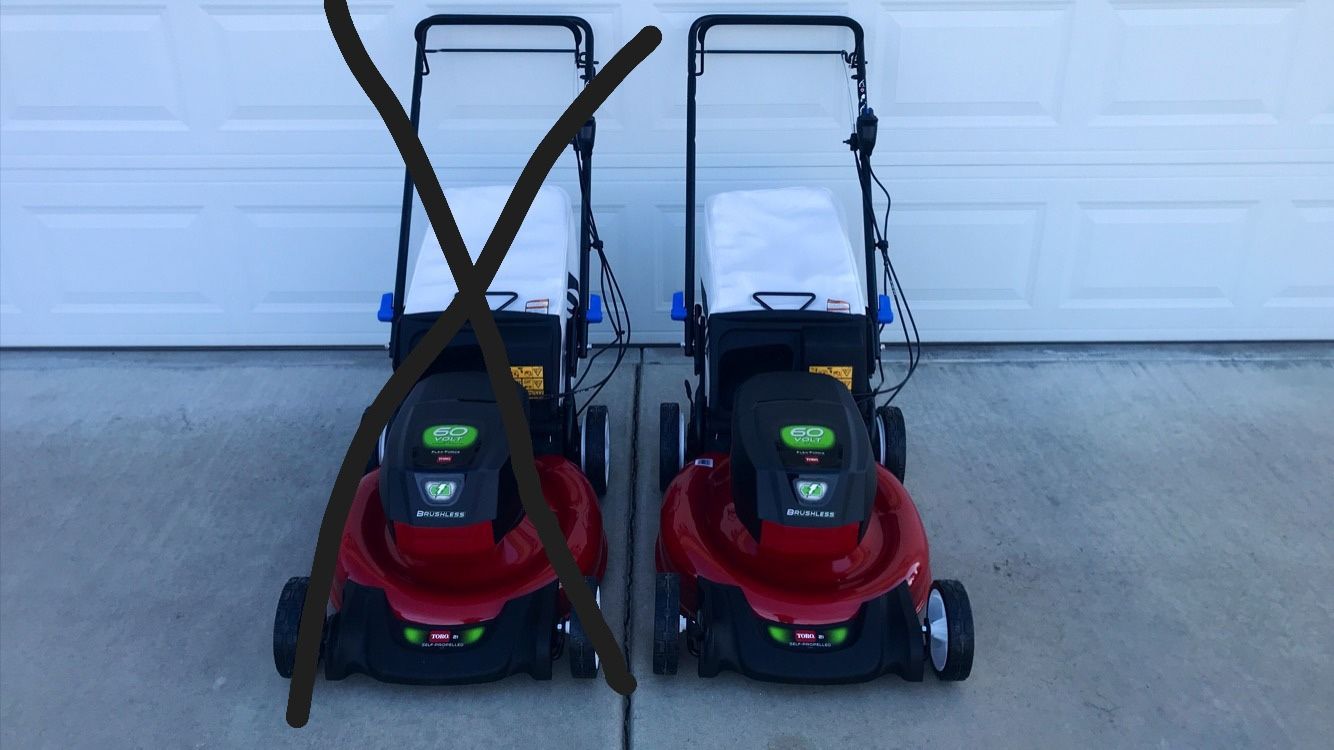 New TORO 60V Max 21” Lawn Mowers. $350