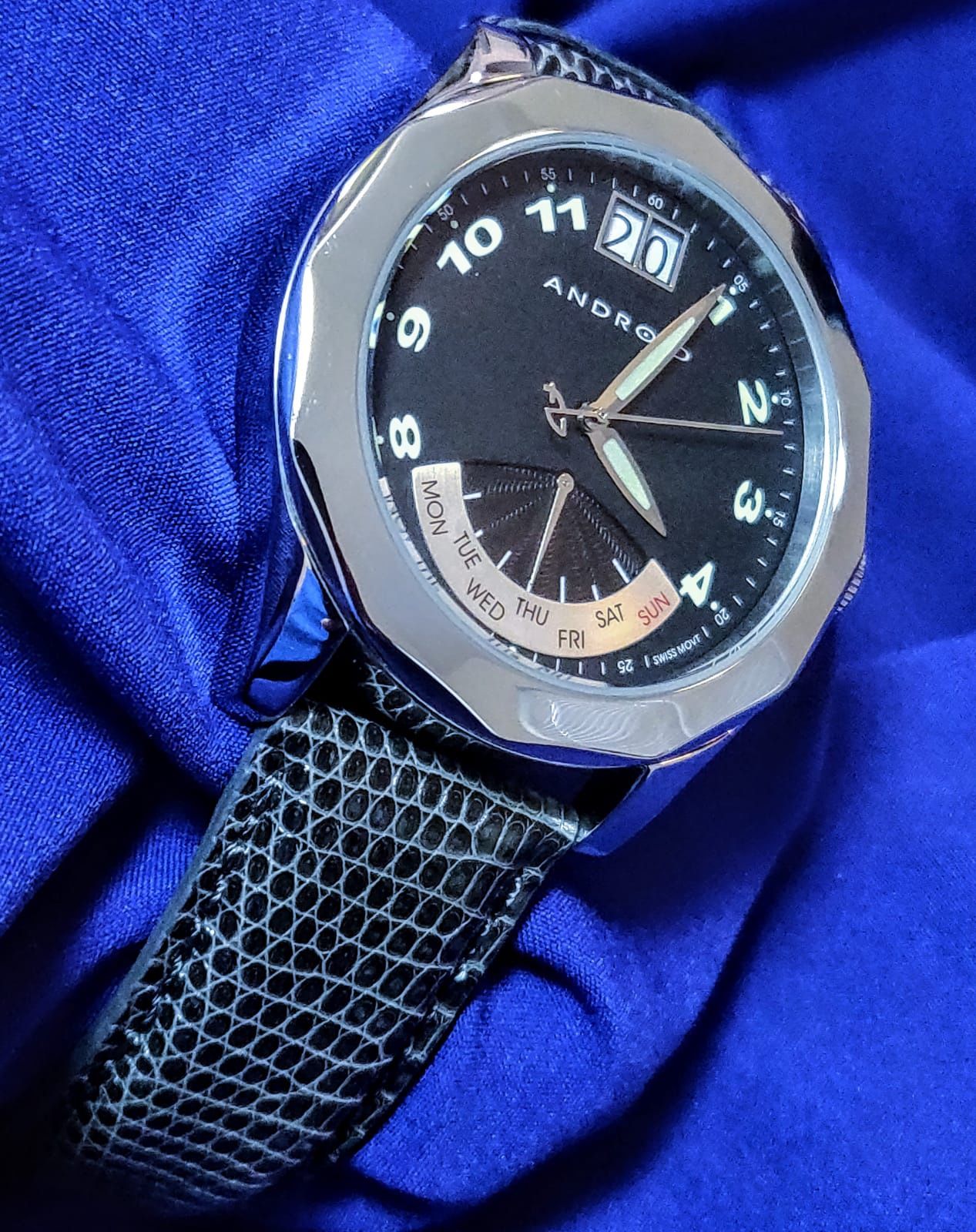 Android AD346 Big Date Retrogate Swiss Movt Men's Watch 44mm