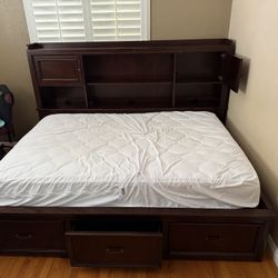 Full Size Bed Frame With Drawers (mattress Included)