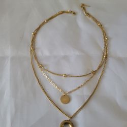 Multilayer Necklace With Moon 🌙 Pendant