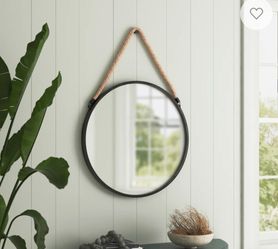Bronze colored round Mirror with rope