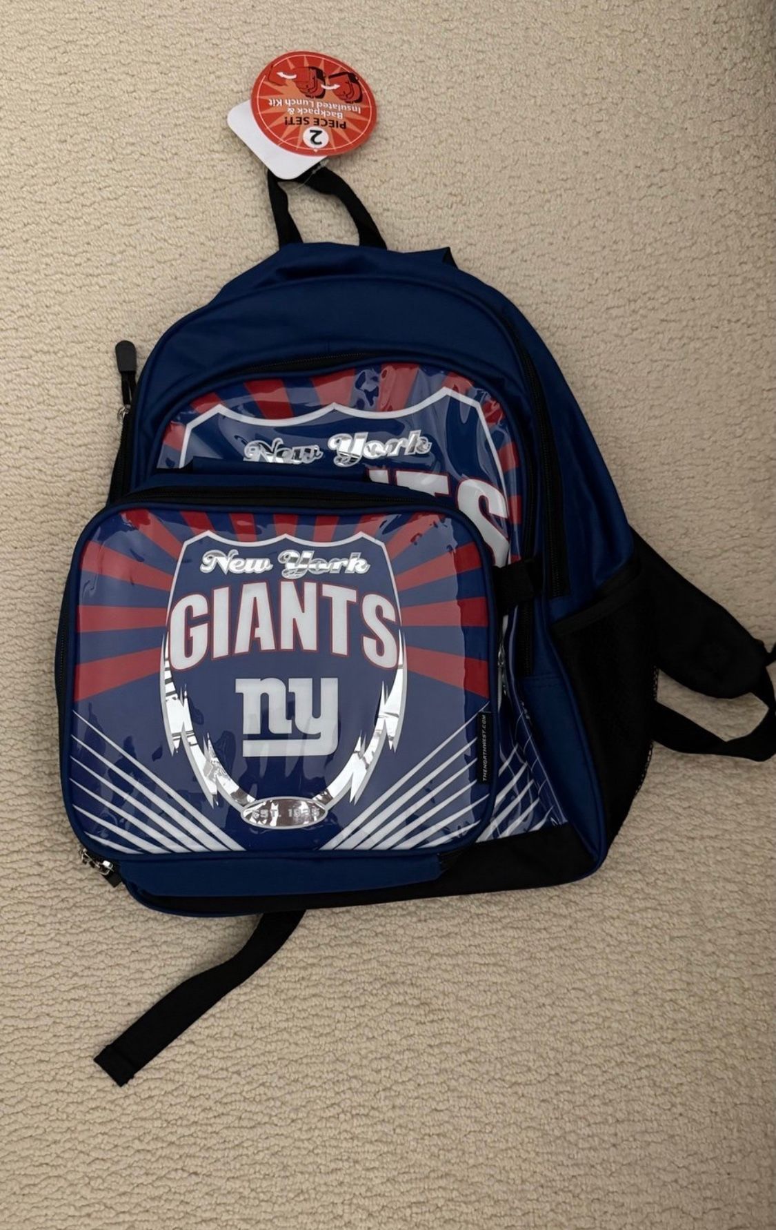 NEW YORK GIANTS BACKPACK & LUNCHBAG COMBO SET