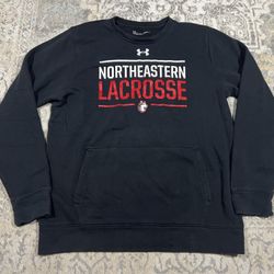 Under Armour Northeastern Huskies Lacrosse Sweatshirt Mens Size M Black Pockets 