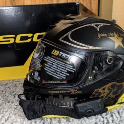 Scorpion EXO T520 CALI Motorcycle Helmet W/ EXO-COM BLUETOOTH COMMUNICATOR KIT 