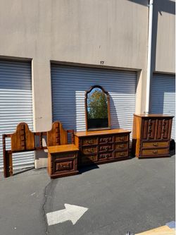 Beautiful MCM Walnut Bedroom Set by Union Made Furniture