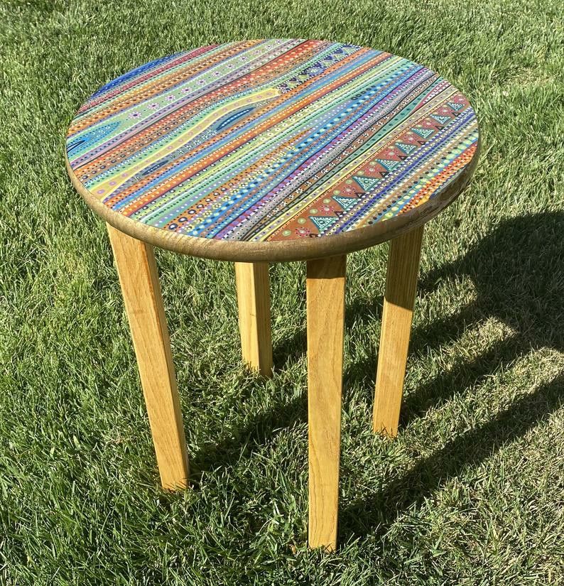 One of a kind Maryann Table Handpainted by artist DTRII (DTR2)