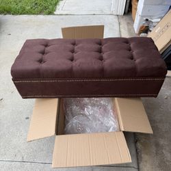 40 Inch Chocolate Brown Storage Ottoman