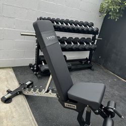 New Rubber Hex Dumbbells 5lbs-50lbs|Adjustable Bench FID|Dumbbell rack included|Gym Equipment|Weights|Exercise