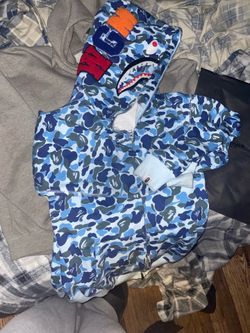 Blue bape hoodie read description
