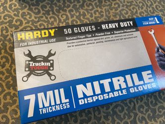 Hardy Nitrile Heavy Duty Disposable Gloves Blue, 7 Mil, Size L, 50 Pack