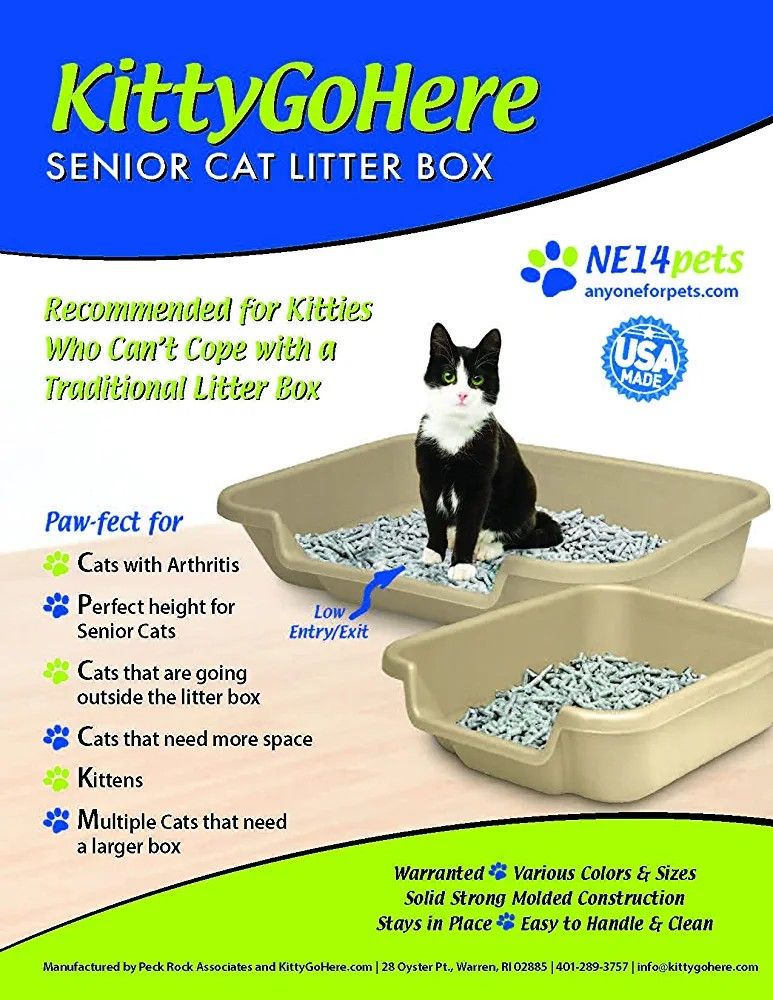 KittyGoHere Cat Litter Box, Small Size, Beach Sand Color, Durable & Pet Safe Kitty Litter Box, Indoor Open Top Entry Cat Litter Box