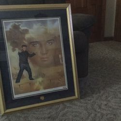 Framed Elvis Lithograph Picture