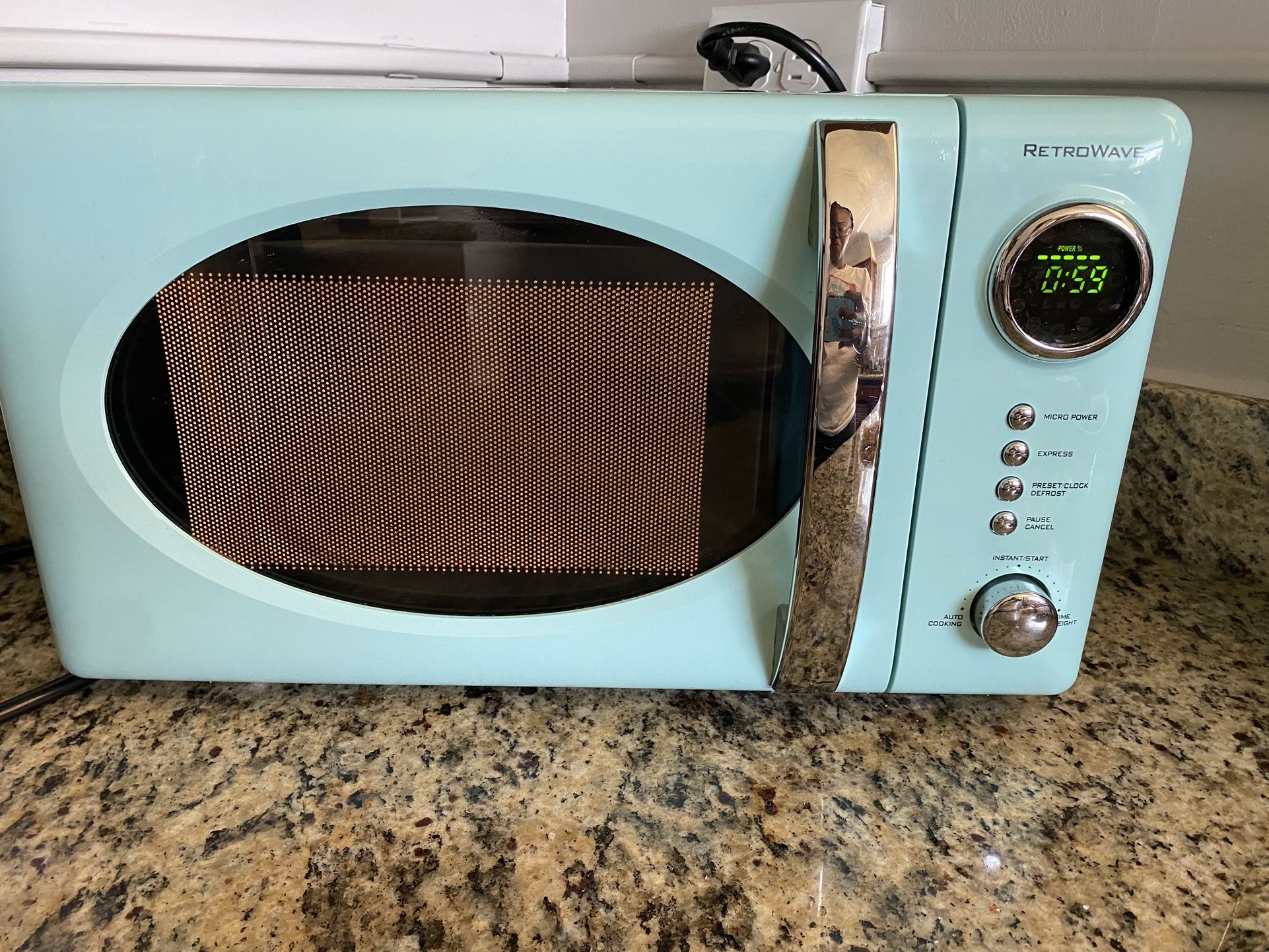 Teal Retrowave Microwave