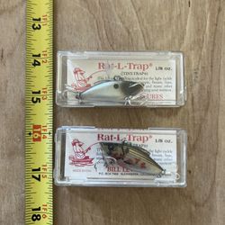 2 Tiny bill lewis rat-l-trap Lipless Crankbaits, 1/8 Oz New, Bass Fishing  Lures for Sale in Los Angeles, CA - OfferUp