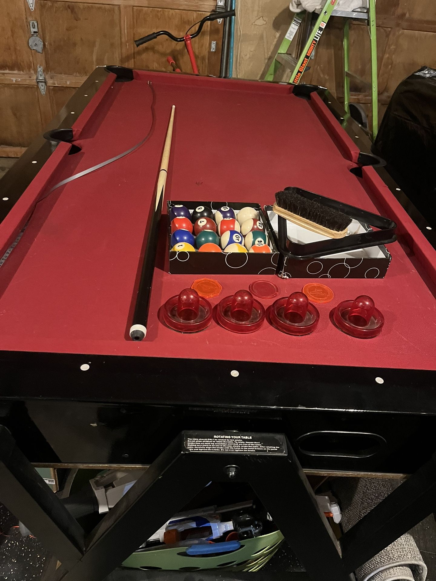 7’ Pool Table And Air Hockey