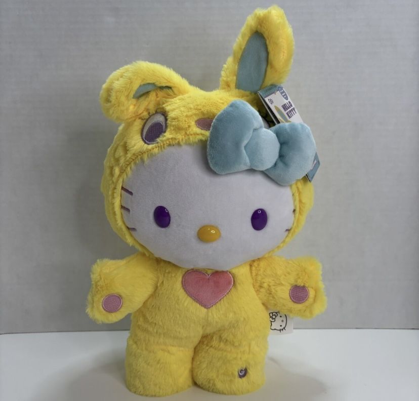 Hello Kitty Easter Animated Plush 14” (Bunny Hop) Side Stepper Yellow Sanrio NWT