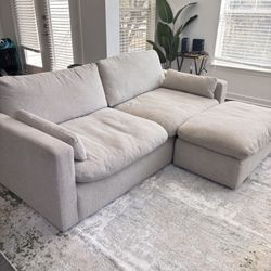 Cream Sofa with Ottoman Included