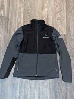 The North Face Google Cloud Softshell Jacket Women's Small Black Grey Full Zip Coat