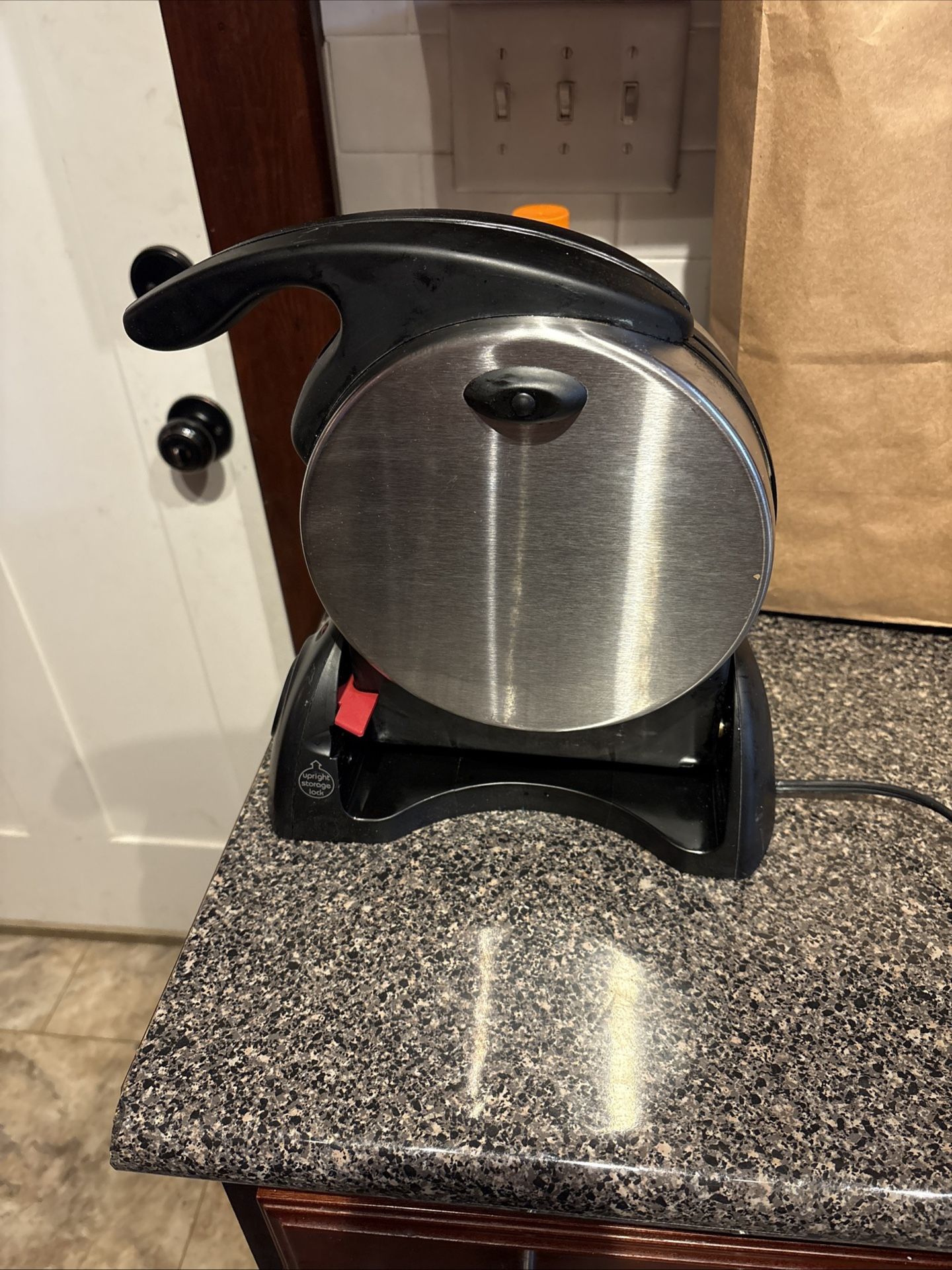 Presto Flip Side Waffle Maker Non Stick Ceramic Stainless Steel Timer 0351003