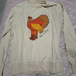 Turkey & Letter Pattern Pullover Sweatshirt, Casual Long Sleeve Crew Neck Sweatshirt For Fall & Winter, Women's Clothing Howdy 