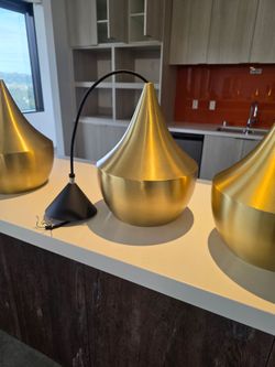 Gold dome pendent lights