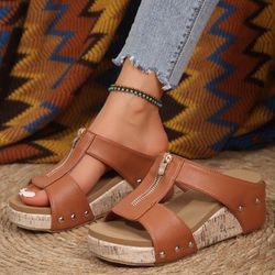 Brown Leather Platform Shoes