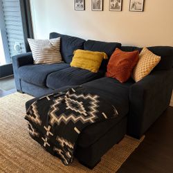 Navy Couch With Chaise Lounge 