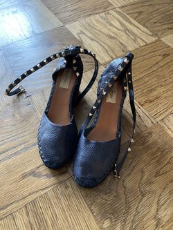 Black Valentino Rockstud Espadrille