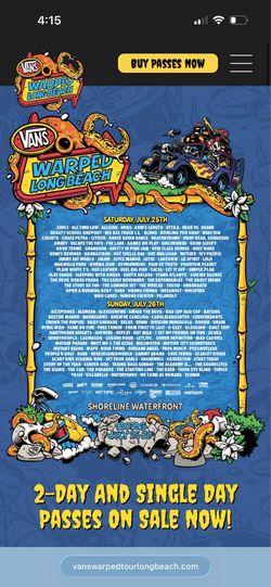 Warp Tour Tickets