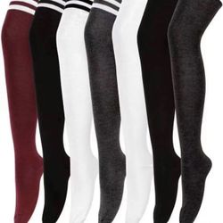(14pairs) Womens Thigh High Socks Over the Knee High Striped Stocking Boot Leg Warmer  Fabric Type Polyester cotton  GREAT VALUE FOR MONEY: There are 