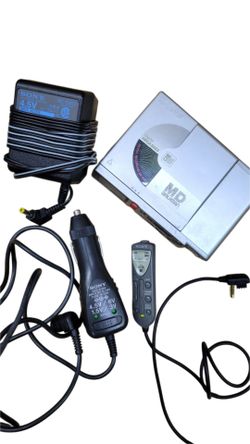 Sony MD Walkman MZ-R37 Portable MiniDisc Recorder Player +Remote+Car Charger+Power Adapter TESTED / WORKS