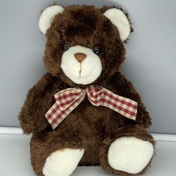 Homerbest Brown  Teddy Bear Ribbon Bow Plush Stuffed Animal Toy 10”