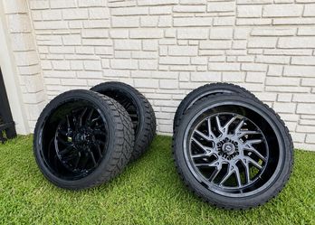 24x14 TIS Wheels tires package For Gmc Sierra ram 1500 Silverado 33x1250x22 Tires