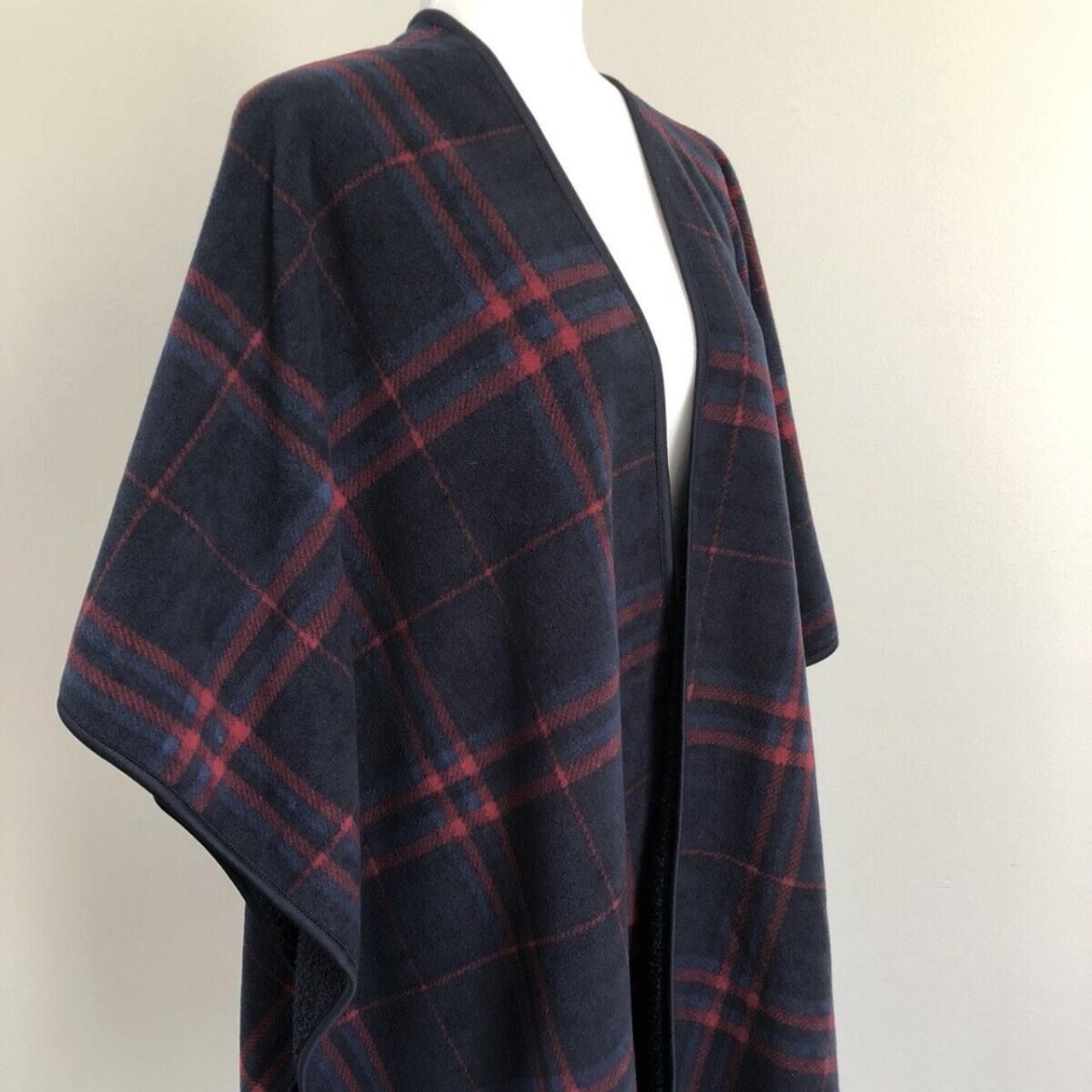 IKE BEHAR Women’s Plaid Open Front Fleece Cardigan Sweater One Size