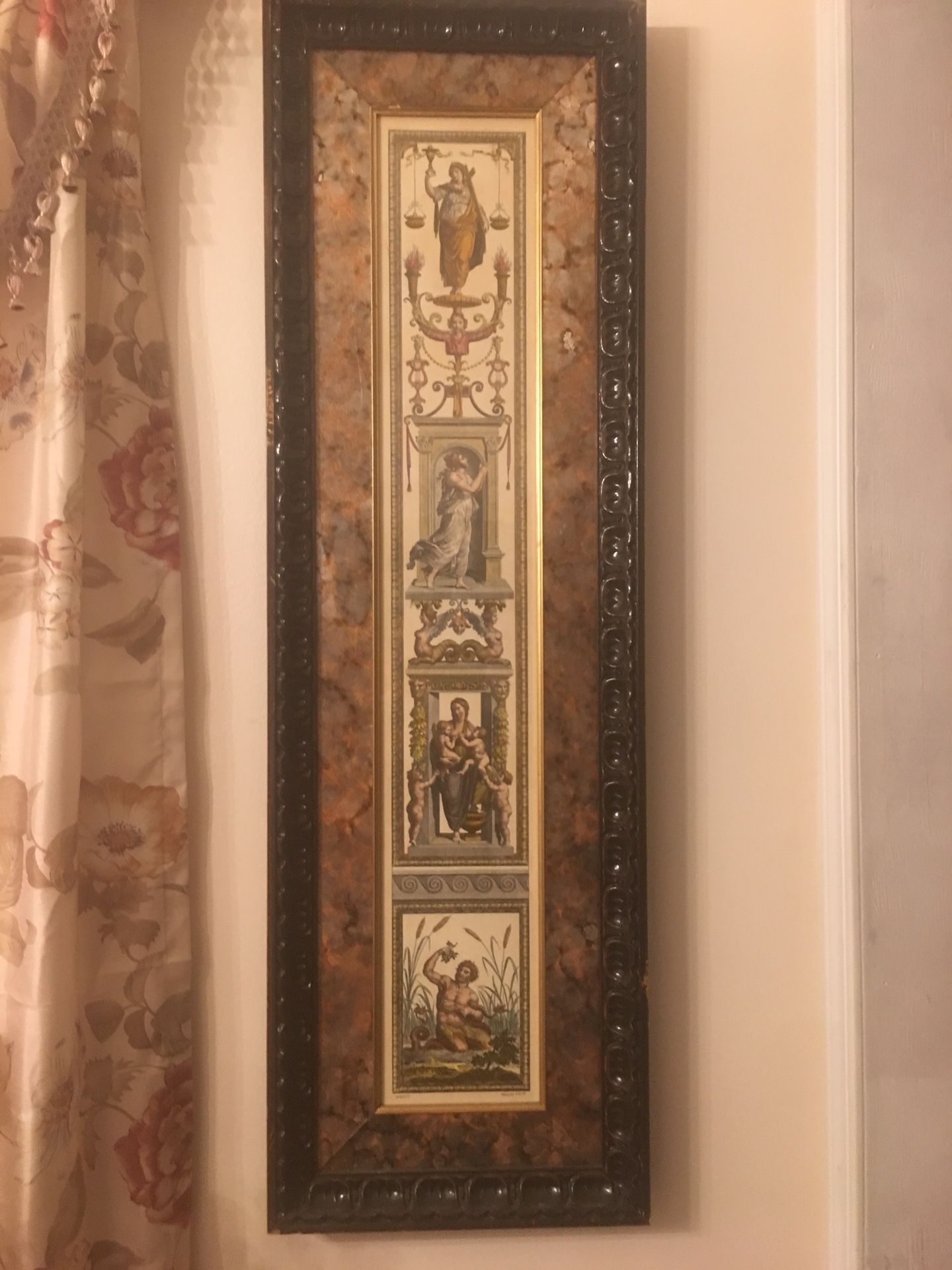 Raffaello Inv Volpato scul. Ediz P.V. Prints with original frames. Beautiful 40 inch tall. Vintage. Asking 200 for the pair or best offfer.