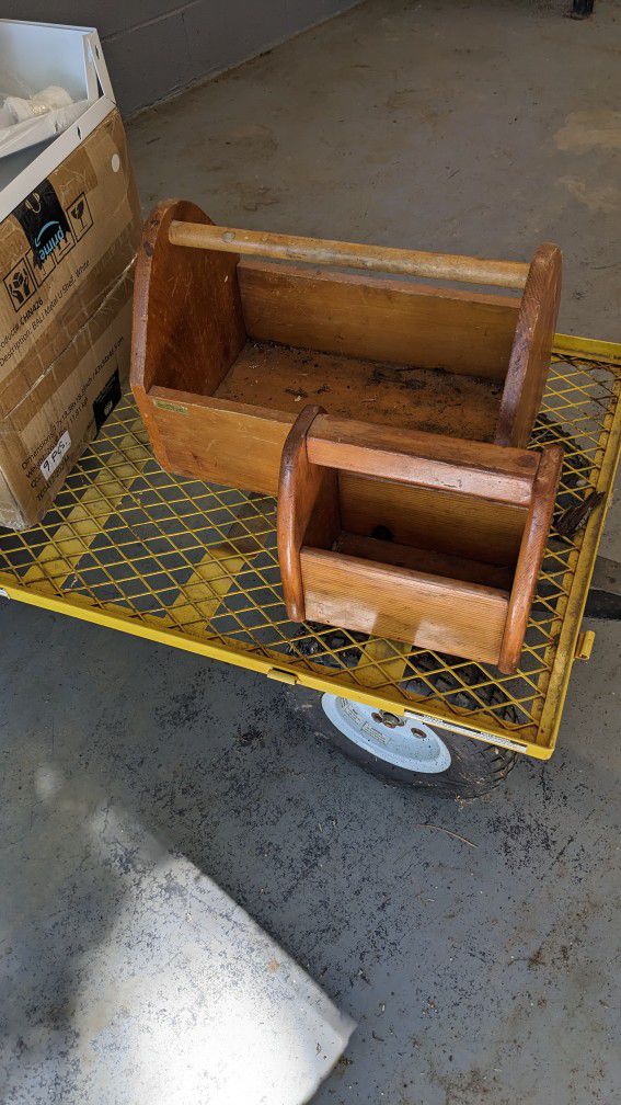 Vintage Wooden Toolbox Large And Small 
