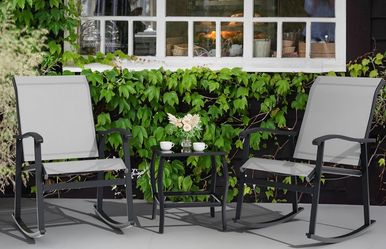 Outdoor Rocking Chair Set with Side Table