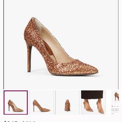 Michael Kors Glitter Pump- Rose Gold
