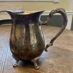 Vintage/ Antique Silver plated Footed Pitcher With Ice Guard 