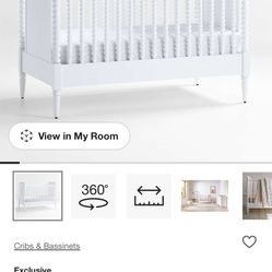 Crate And Barrel Jenny Lind Heirloom White Wood Nursery Baby Crib