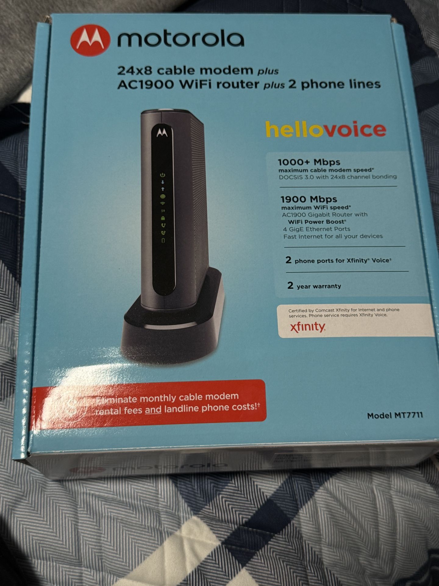 Motorola MT7711 Cable Modem And Router With Voice