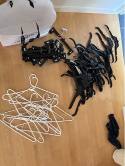 Over 100 clothing hangers