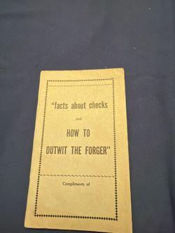 Vintage 1953 Banking Booklet – "Facts About Checks and How to Outwit the Forger"