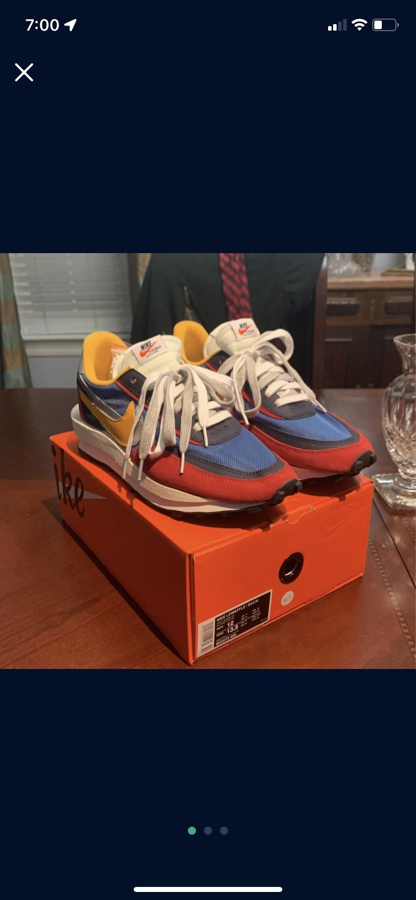 Sacai Waffle University Blue Size 12