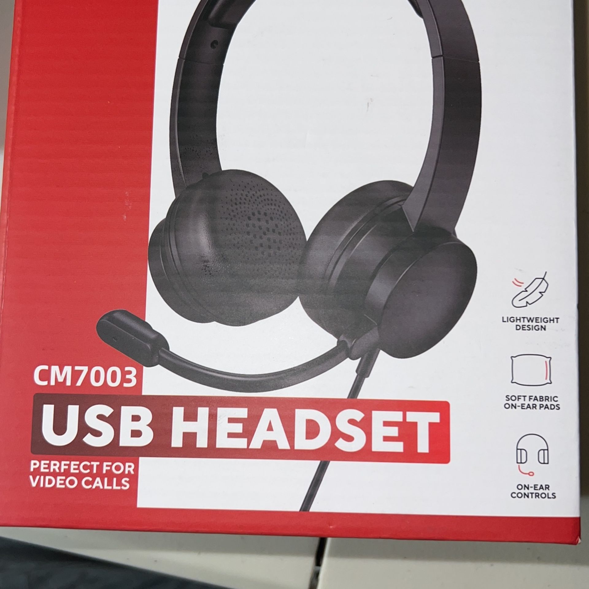 Headset with Mic for PC, USB Headset with Noise Cancelling Microphone, Computer Headset for Teams, Zoom, Skype Calls(Black)