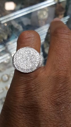 14k white gold ring 2.2 ct diamonds 10.1 grams
