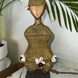 Rare Large African Naamji Dolls Beads Cowrie Shells, African Doll Namji Handmade
